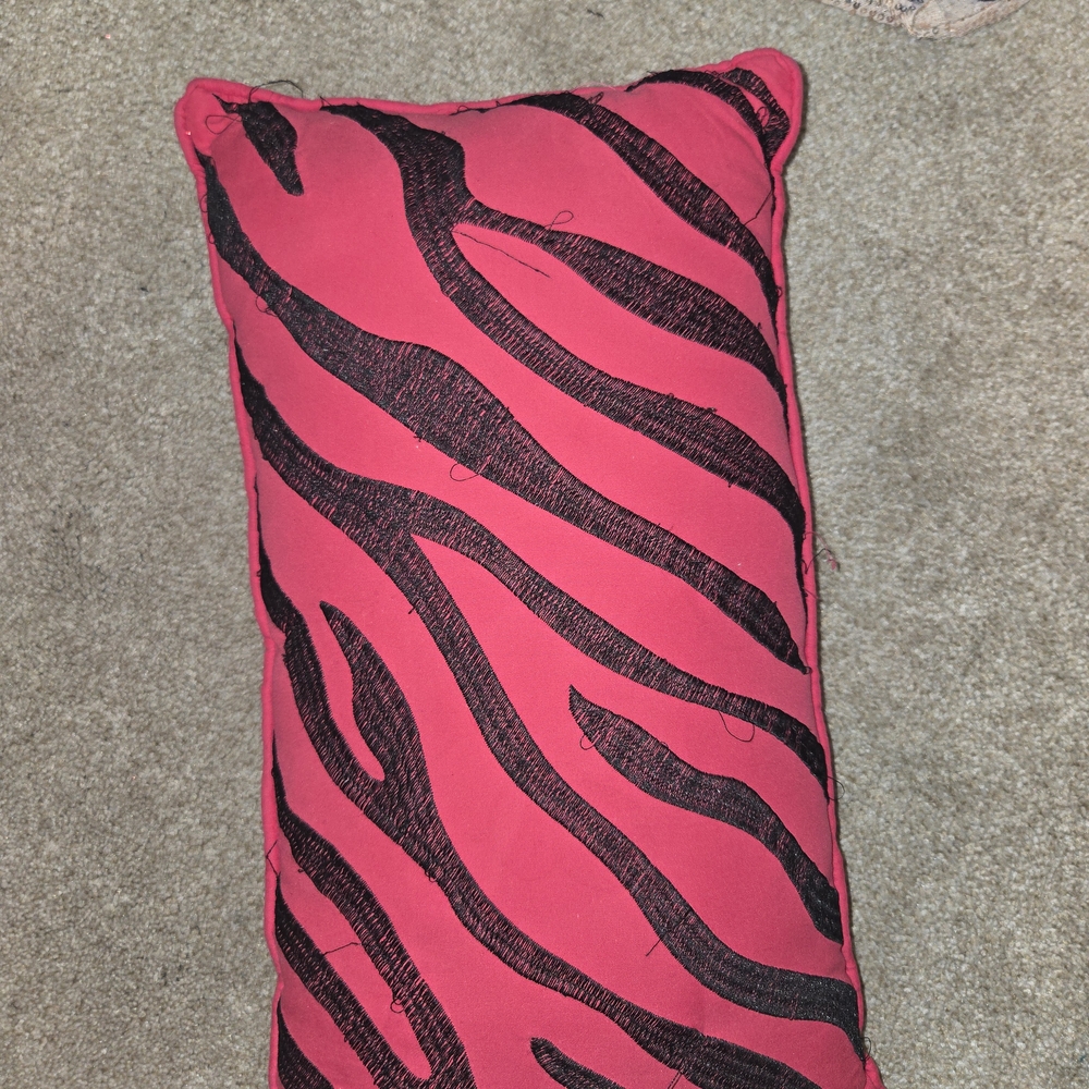Hot Pink And Black Zebra Print Pillow